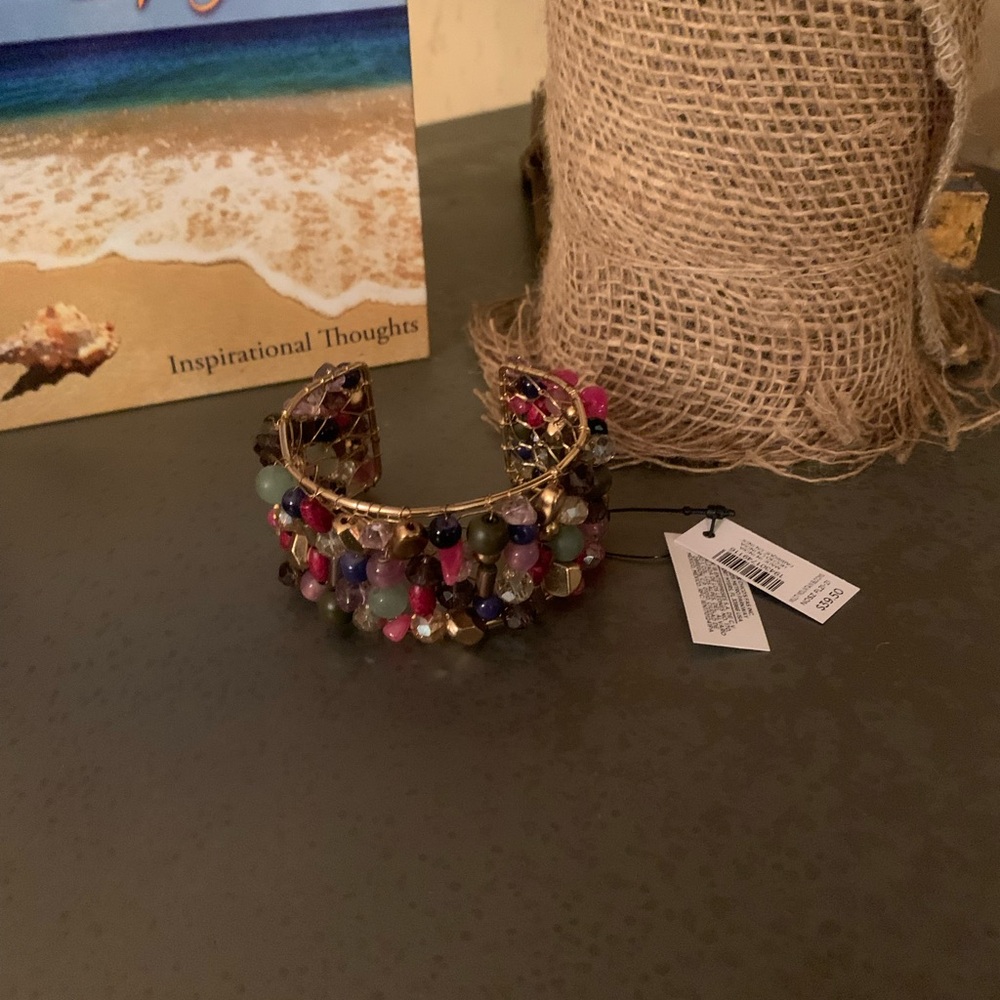 Chico, NEW WITH TAGS, slip on CUFF BRACELET. Multi Mountain Blooms.
